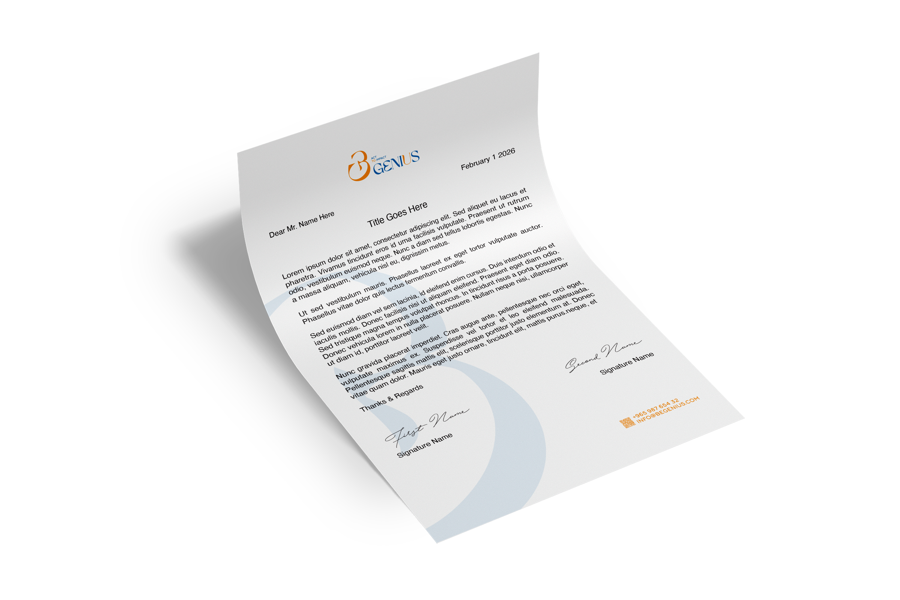 B Genius Letterhead